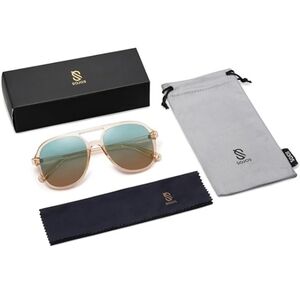 Polarized Aviator Sunglasses Classic 70s Vintage Square SJ2174 Gradient